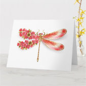 Blume Dragonfly mit Schmucksakura Karte (Gelbe Blume)