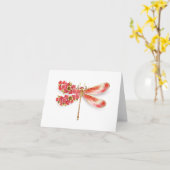 Blume Dragonfly mit Schmucksakura Karte (Gelbe Blume)