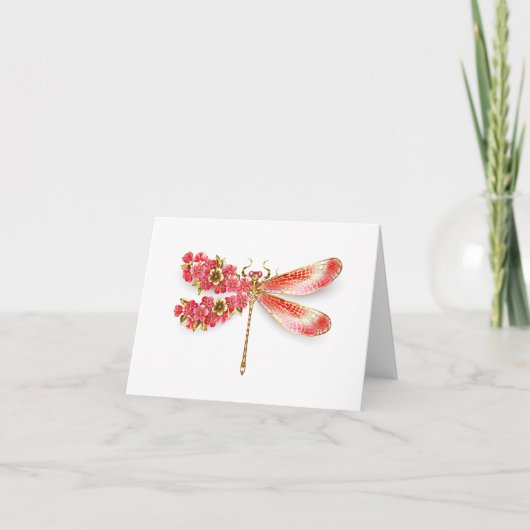 Blume Dragonfly mit Schmucksakura Karte (Vorderseite)
