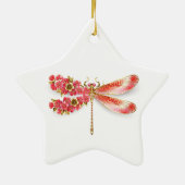 Blume Dragonfly mit Schmucksakura Keramik Ornament (Hinten)