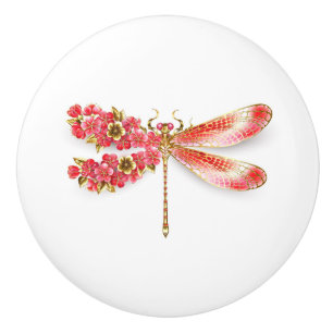 Blume Dragonfly mit Schmucksakura Keramikknauf