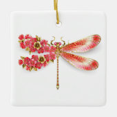 Blume Dragonfly mit Schmucksakura Keramikornament (Vorderseite)