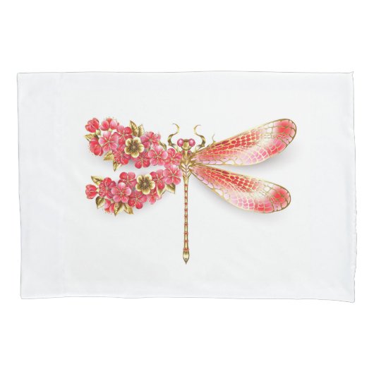 Blume Dragonfly mit Schmucksakura Kissenbezug (Vorderseite-Links)