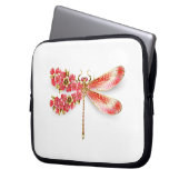 Blume Dragonfly mit Schmucksakura Laptopschutzhülle (Vorderseite Links)