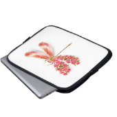 Blume Dragonfly mit Schmucksakura Laptopschutzhülle (Vorne Knopf)