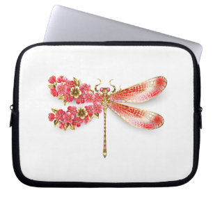 Blume Dragonfly mit Schmucksakura Laptopschutzhülle