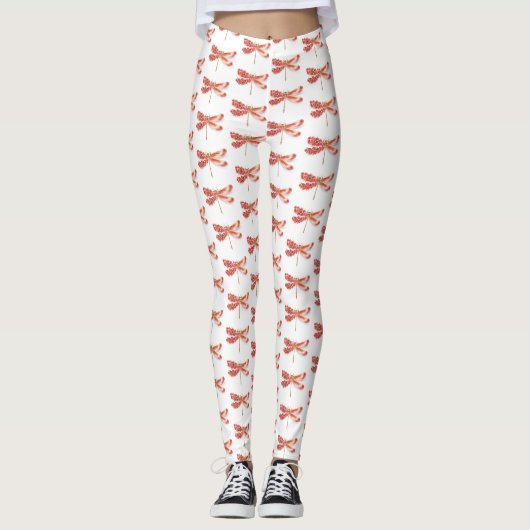 Blume Dragonfly mit Schmucksakura Leggings (Vorderseite)