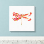 Blume Dragonfly mit Schmucksakura Leinwanddruck (Insitu (Holzboden))
