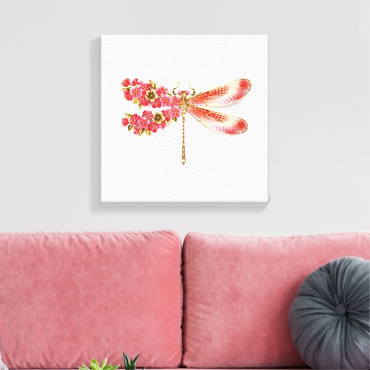 Blume Dragonfly mit Schmucksakura Leinwanddruck (Insitu (Wohnzimmer))