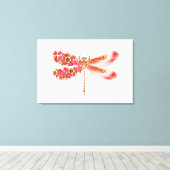 Blume Dragonfly mit Schmucksakura Leinwanddruck (Insitu (Holzboden))