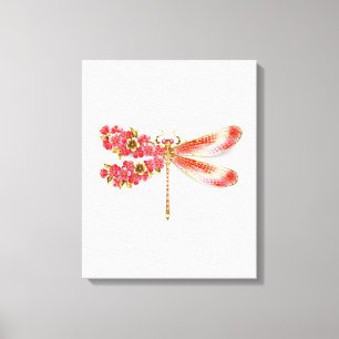 Blume Dragonfly mit Schmucksakura Leinwanddruck