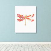 Blume Dragonfly mit Schmucksakura Leinwanddruck (Insitu (Holzboden))