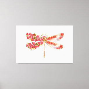 Blume Dragonfly mit Schmucksakura Leinwanddruck