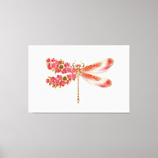 Blume Dragonfly mit Schmucksakura Leinwanddruck (Vorderseite)