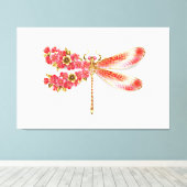 Blume Dragonfly mit Schmucksakura Leinwanddruck (Insitu (Holzboden))