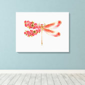 Blume Dragonfly mit Schmucksakura Leinwanddruck (Insitu (Holzboden))