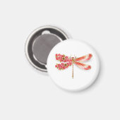 Blume Dragonfly mit Schmucksakura Magnet (Vorderseite/Rückseite)