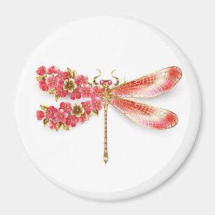 Blume Dragonfly mit Schmucksakura Magnet