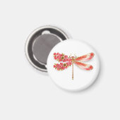 Blume Dragonfly mit Schmucksakura Magnet (Vorderseite/Rückseite)