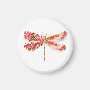 Blume Dragonfly mit Schmucksakura Magnet