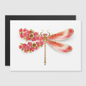 Blume Dragonfly mit Schmucksakura Magneteinladung (Vorne/Hinten)