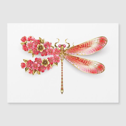 Blume Dragonfly mit Schmucksakura Magneteinladung (Vorderseite)
