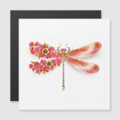 Blume Dragonfly mit Schmucksakura Magneteinladung (Vorne/Hinten)