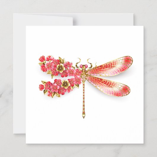 Blume Dragonfly mit Schmucksakura Magneteinladung (Vorderseite)
