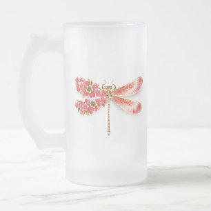 Blume Dragonfly mit Schmucksakura Mattglas Bierglas