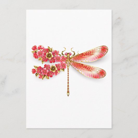 Blume Dragonfly mit Schmucksakura Menükarte (Vorderseite)