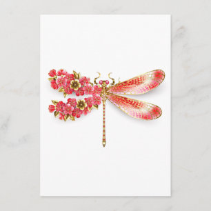 Blume Dragonfly mit Schmucksakura Menükarte