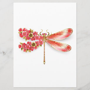 Blume Dragonfly mit Schmucksakura Menükarte