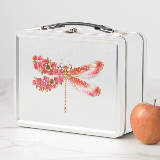 Blume Dragonfly mit Schmucksakura Metall Brotdose (Beispiel)