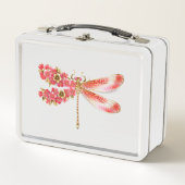 Blume Dragonfly mit Schmucksakura Metall Brotdose (Vorderseite)