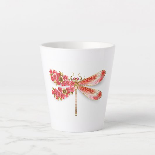 Blume Dragonfly mit Schmucksakura Milchtasse (Vorderseite)