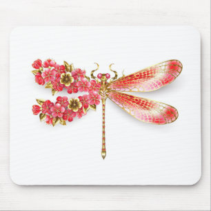 Blume Dragonfly mit Schmucksakura Mousepad