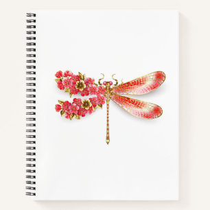 Blume Dragonfly mit Schmucksakura Notizblock