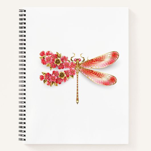 Blume Dragonfly mit Schmucksakura Notizblock (Vorderseite)