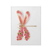 Blume Dragonfly mit Schmucksakura Notizblock (Rotiert)