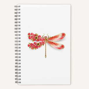 Blume Dragonfly mit Schmucksakura Notizblock