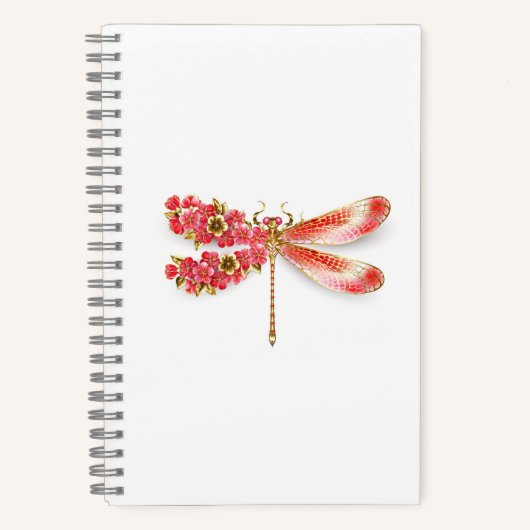 Blume Dragonfly mit Schmucksakura Notizblock (Vorderseite)