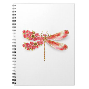 Blume Dragonfly mit Schmucksakura Notizblock