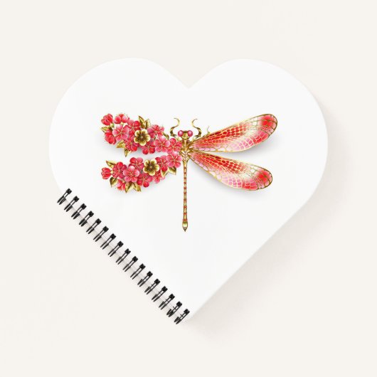 Blume Dragonfly mit Schmucksakura Notizblock (Vorderseite)