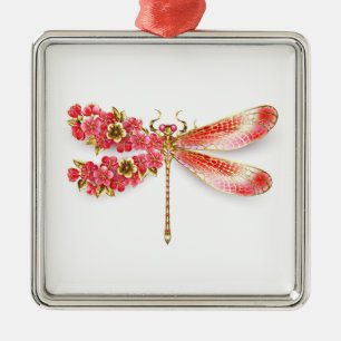Blume Dragonfly mit Schmucksakura Ornament Aus Metall