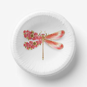 Blume Dragonfly mit Schmucksakura Pappteller