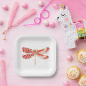 Blume Dragonfly mit Schmucksakura Pappteller (Party)