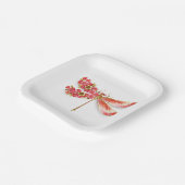 Blume Dragonfly mit Schmucksakura Pappteller (Gewinkelt)