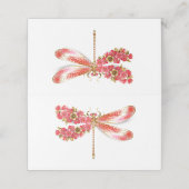 Blume Dragonfly mit Schmucksakura Platzkarte (Außenseite Aufgefaltet)