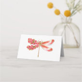 Blume Dragonfly mit Schmucksakura Platzkarte (Rückseite)