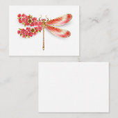 Blume Dragonfly mit Schmucksakura Platzkarte (Vorne/Hinten)